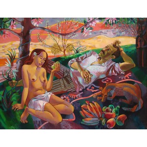 Evening at Tahiti. Hommage to Paul Gauguin